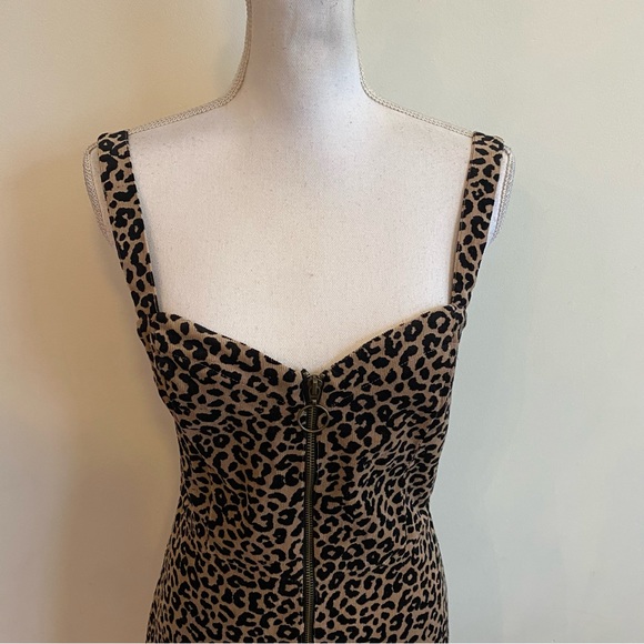 Target Cheetah Print Front Zipper Mini Dress Size Small - Picture 5 of 8